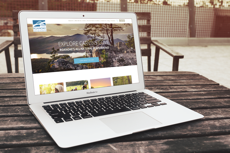 City of Roanoke Parks and Recreation Website Mockup on Mac
