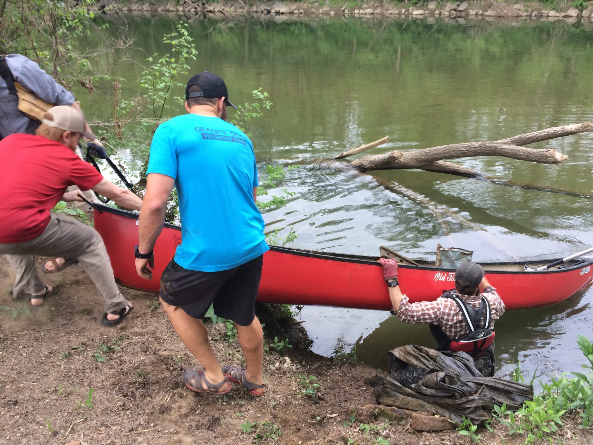 Pulling Out Canoes After Roanoke River Clean Up
