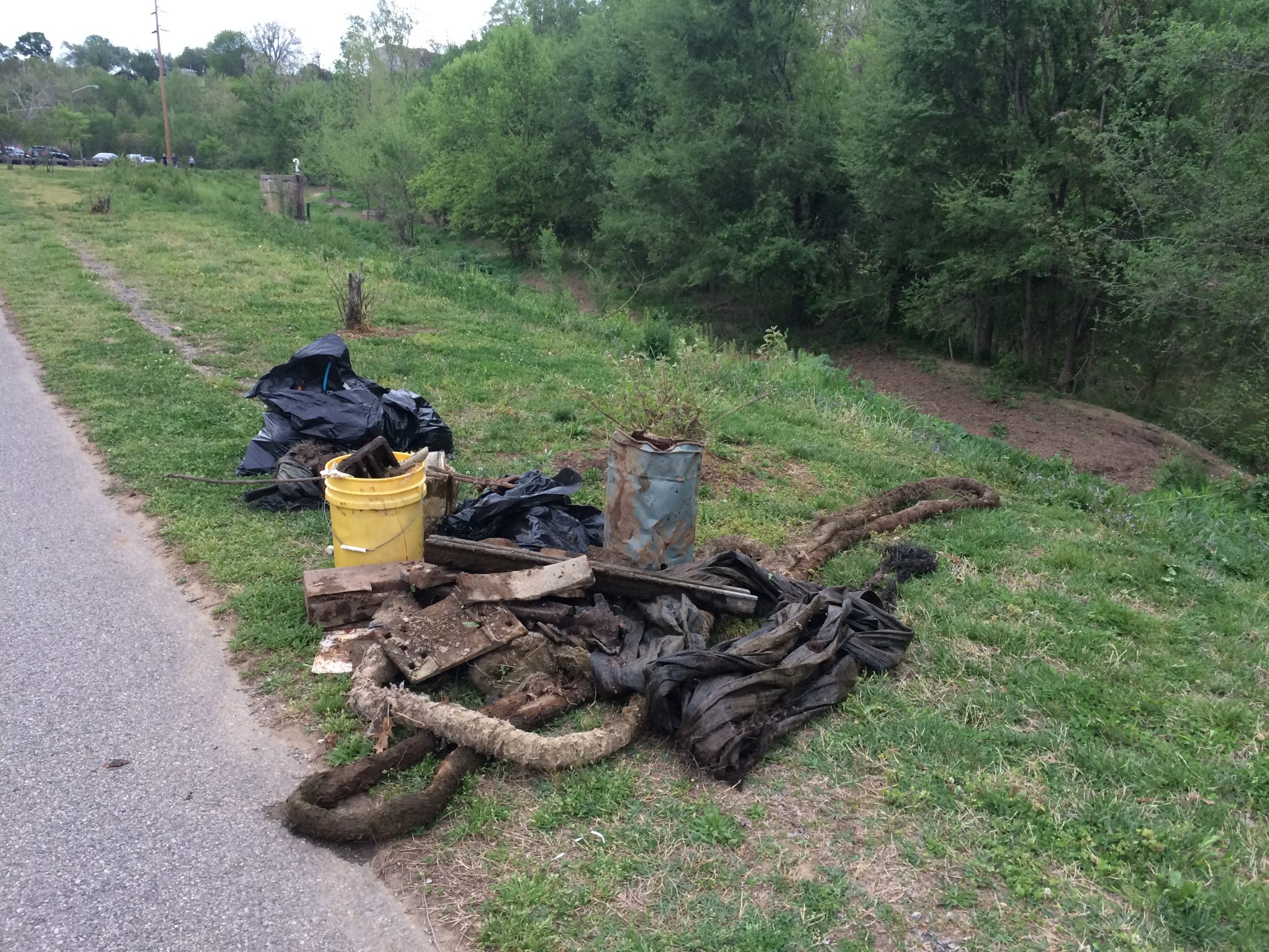 Trash found in the Roanoke River