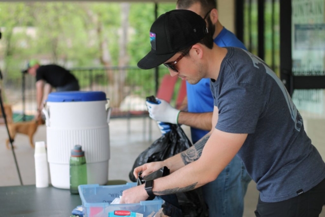 Roanoke River Clean Up Volunteer Getting Supplies