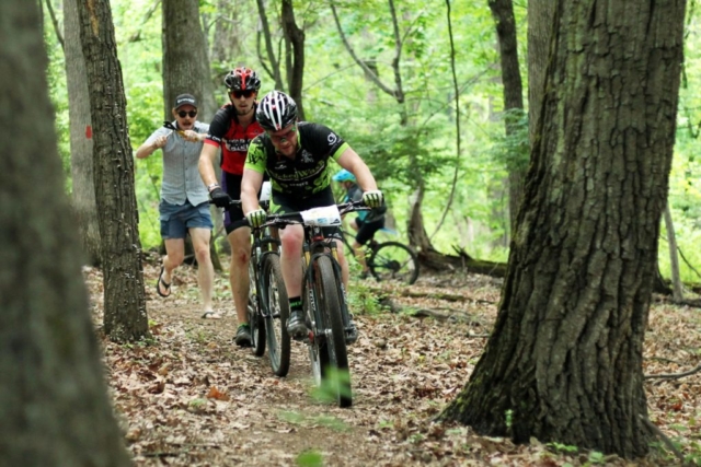 Sidewinder mountain biking trail in Mill Mountain Park in Roanoke