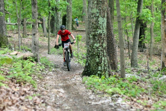 Male mountain biker in Roanoke, Virginia