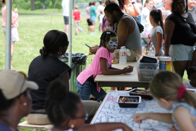 Face painting at Roanoke's Kids to Parks Day