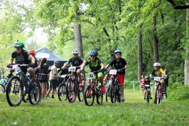 Fishburn youth mountain bike racers begin their race