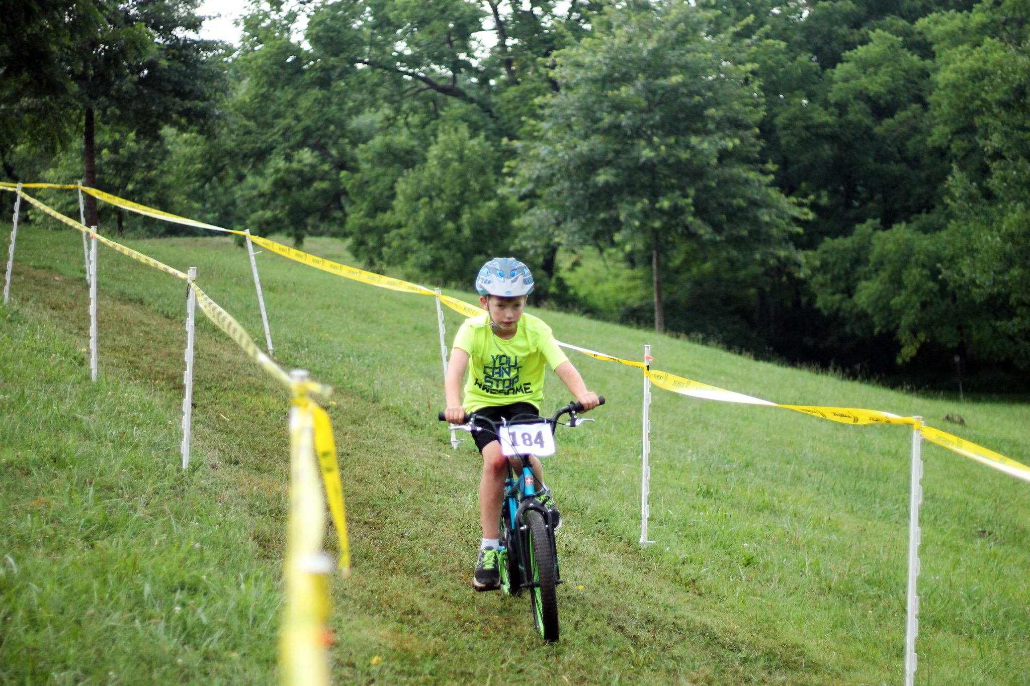 Fishburn youth mountain biker rides down hill