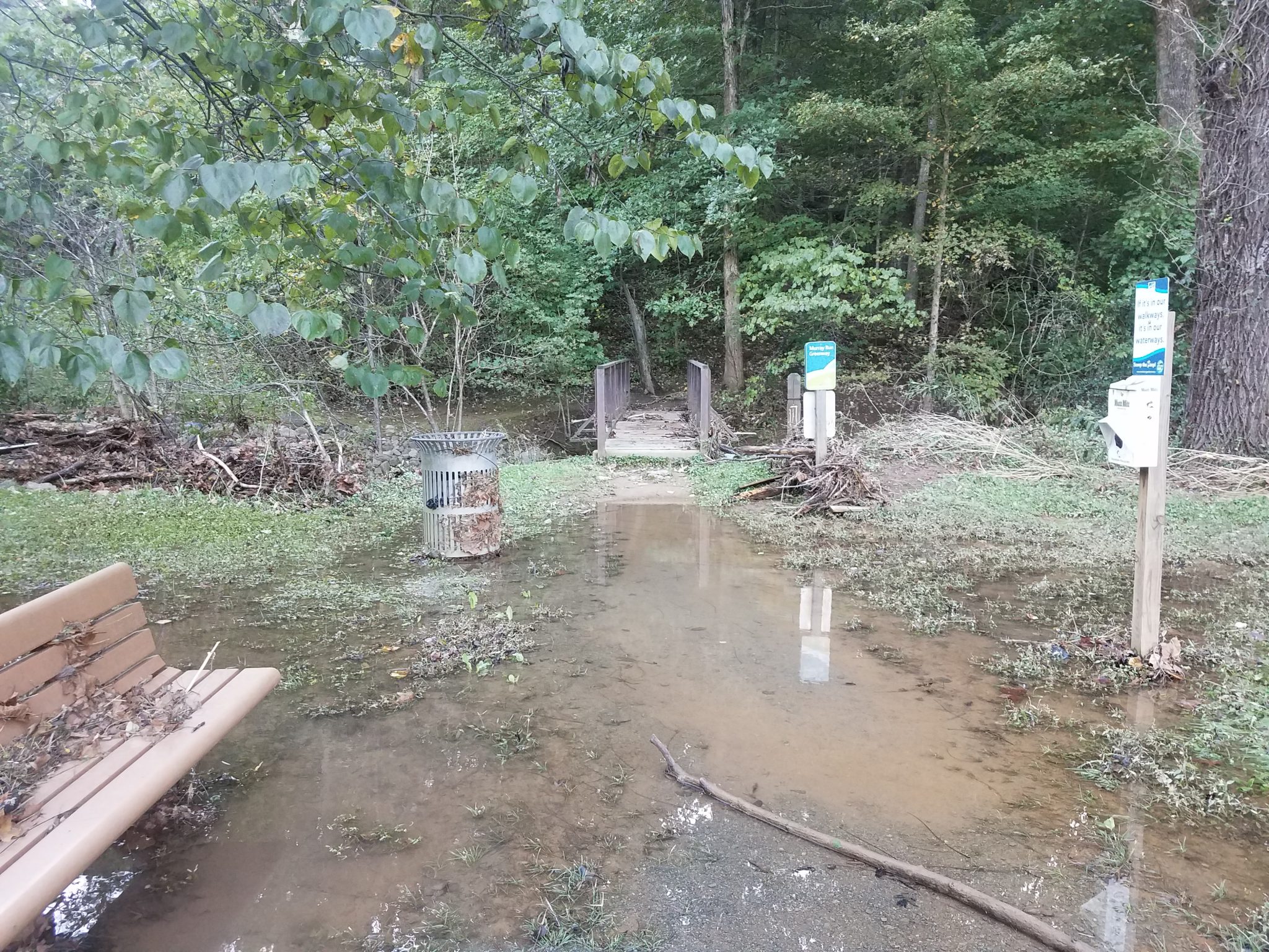 Murray Run Greenway Flooded