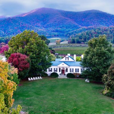 Historic home on plantation in Blue Ridge Mountains