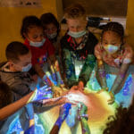 Children play with Augmented Reality Sandbox