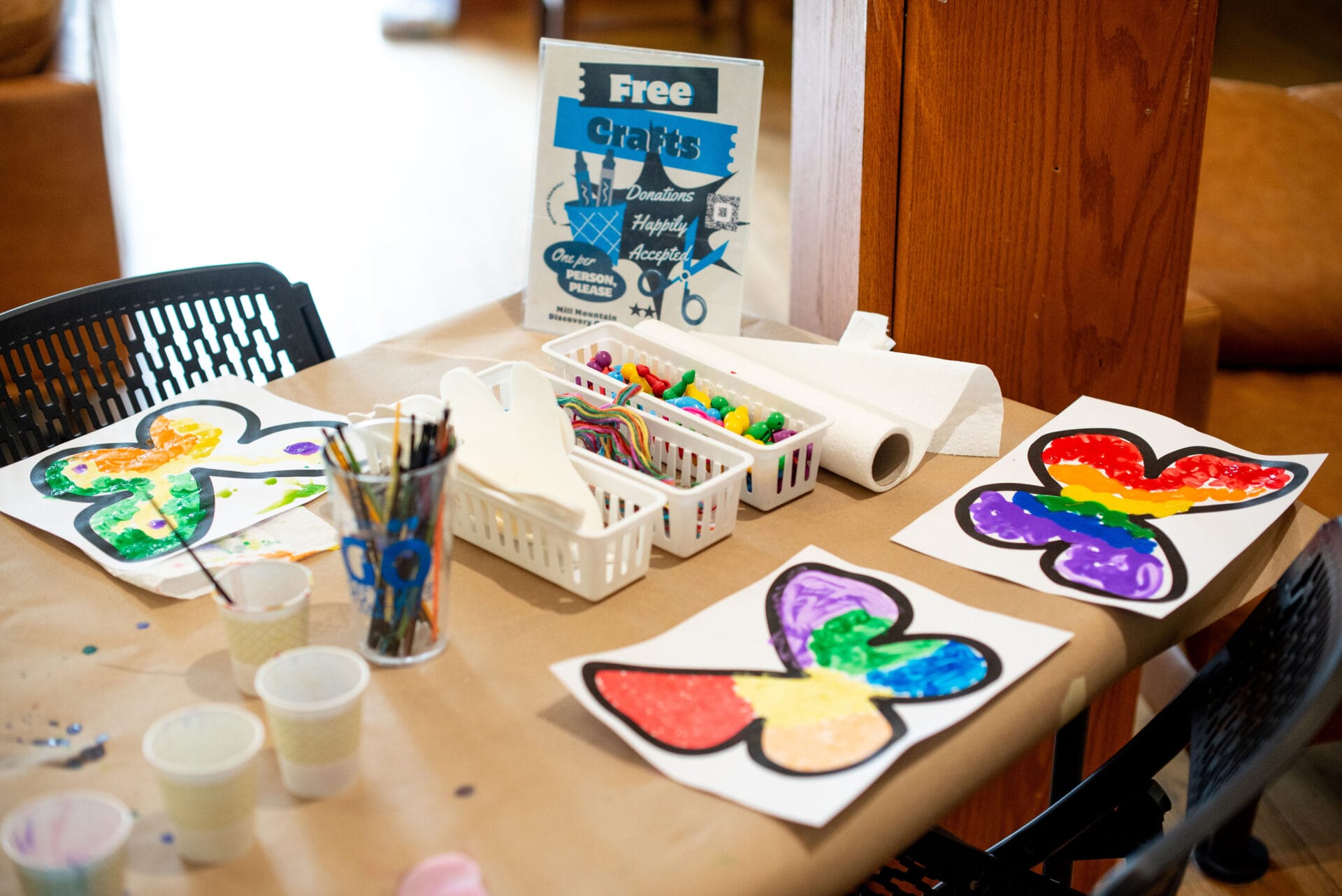 Butterfly craft at the Mill Mountain Discovery Center