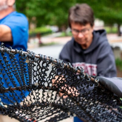 Larger than Life Sculpture resembling a paintbrush and pileated woodpecker