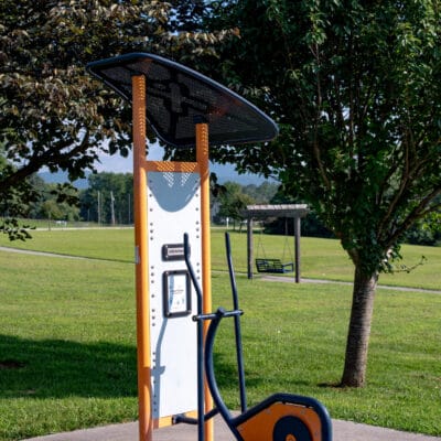 Countryside Park Greenway and Trails Exercise station along park path