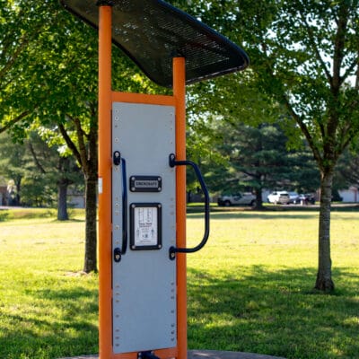 Countryside Park Greenway and Trails Exercise station along park path