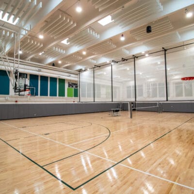 Large gymnasium at a recreation center.