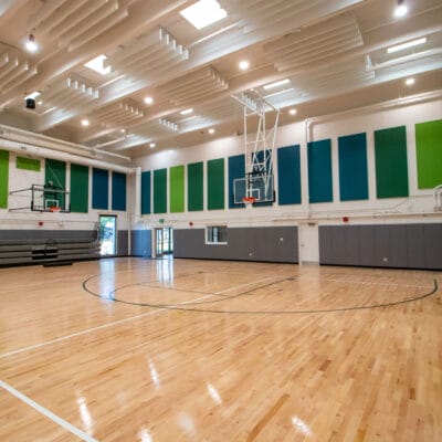 Large gymnasium at a recreation center.