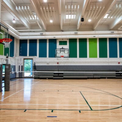 Large gymnasium at a recreation center.